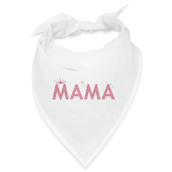 Mama mit Krone  - Bandana - Weiß - Vorne