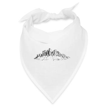 Geislerspitzen Silhouette | Dolomiten Gipfel  - Bandana - Weiß - Vorne