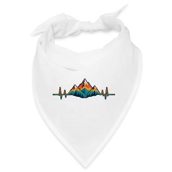 Berge im Herzschlag – Wanderliebe Retro - Bandana - Weiß - Vorne