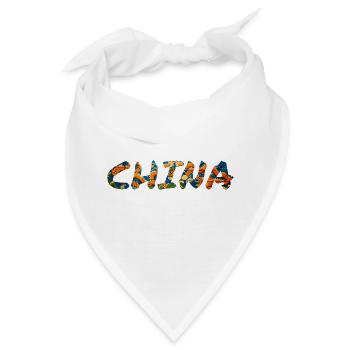 Land China mit Drache - Urlaub Asien Reise reisen - Bandana - Weiß - Vorne