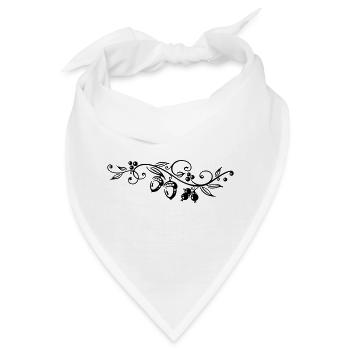 Eicheln Eichenblätter Herbst Wandern - Bandana - Weiß - Vorne