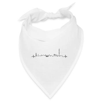 Herzschlag Berlin Hauptstadt Denkmal Silhouette - Bandana - Weiß - Vorne