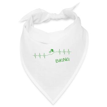 Biken Heartbeat Mtb downhill - Bandana - Weiß - Vorne