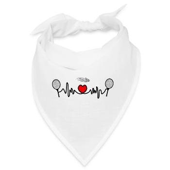 Badminton Cardio Herz - Bandana - Weiß - Vorne