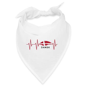 puls dansk Herzschlag Dänemark Illustration icon - Bandana - Weiß - Vorne