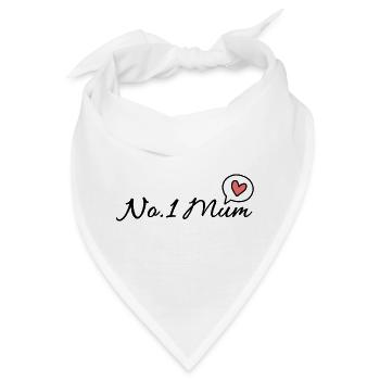 Nr.1 Mum Herz Schreibschrift - Bandana - Weiß - Vorne