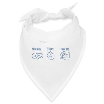 Schere Stein Papier Spiel Handspiel Silhouette - Bandana - Weiß - Vorne