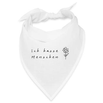 Ich hasse Menschen - Bandana - Weiß - Vorne