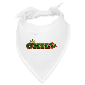 Psychedelic Chill Cannabis Wortkunst - Bandana - Weiß - Vorne
