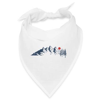 Majestätische Berglandschaft mit roter Sonne - Bandana - Weiß - Vorne