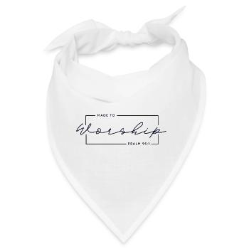 🙏Zum Gottesdienst gemacht – Psalm 95,1 Christliches T-Shirt - Bandana - Weiß - Vorne