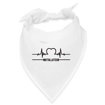 Herzschlag Installateur Herz Handwerker Sanitär - Bandana - Weiß - Vorne