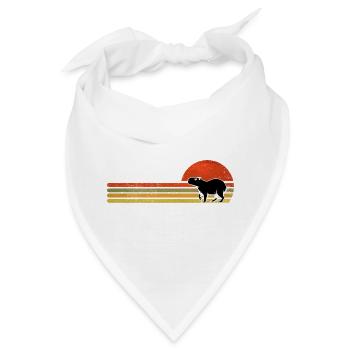 Retro capybara Sonnenuntergang Silhouette - Bandana - Weiß - Vorne
