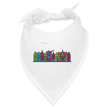 Gdaziger Stadtschirm Neptun-Brunnen-Kunst - Bandana - Weiß - Vorne