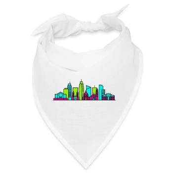 Manila City Skyline Rizal Monument Moderne Kunst - Bandana - Weiß - Vorne