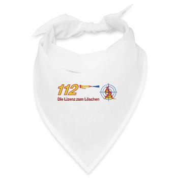 112 Lizenz zum Löschen - Feuerwehr - Bandana - Weiß - Vorne