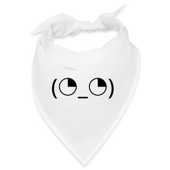 Augenrollen Emoticon (◔_◔) genervter Blick - Bandana - Weiß - Vorne