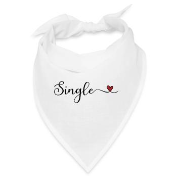 Single handgeschriebener Schriftzug mit Herz - Bandana - Weiß - Vorne