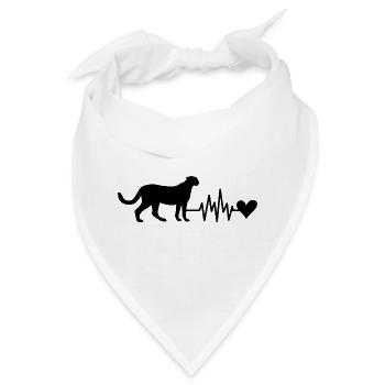 Gepard Herz Heartbeat - Bandana - Weiß - Vorne