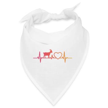ziegen herzschlag t-shirt ziege - Bandana - Weiß - Vorne