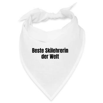 Beste Skilehrerin der Welt Skifahren Geschenk - Bandana - Weiß - Vorne
