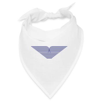 Blaues Strahlen-V Design - Bandana - Weiß - Vorne