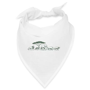Big Five Safari Wildlife African Safari Animals - Bandana - Weiß - Vorne