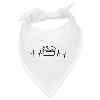 Handwerker EKG Herzschlag - Bandana - Weiß - Vorne