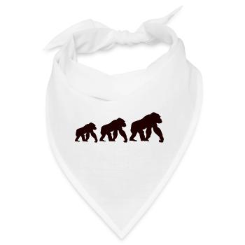 Affen Trio Silhouette - Bandana - Weiß - Vorne