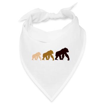 Dreier Gorillas Silhouetten - Bandana - Weiß - Vorne