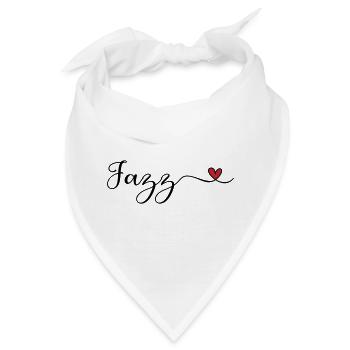 Jazz Heart Typografie - Bandana - Weiß - Vorne