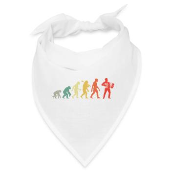 Retro Akkordeon Evolution Für Harmonika Spieler - Bandana - Weiß - Vorne