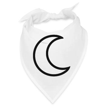 Halbmond Mond Himmel - Bandana - Weiß - Vorne