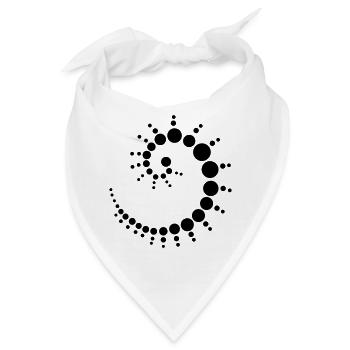 Stilisiertes Fossil im Ammonit-Stil - Bandana - Weiß - Vorne