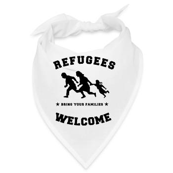 refugees welcome - Bandana - Weiß - Vorne