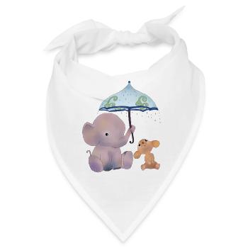 Maus und Elefant - Bandana - Weiß - Vorne