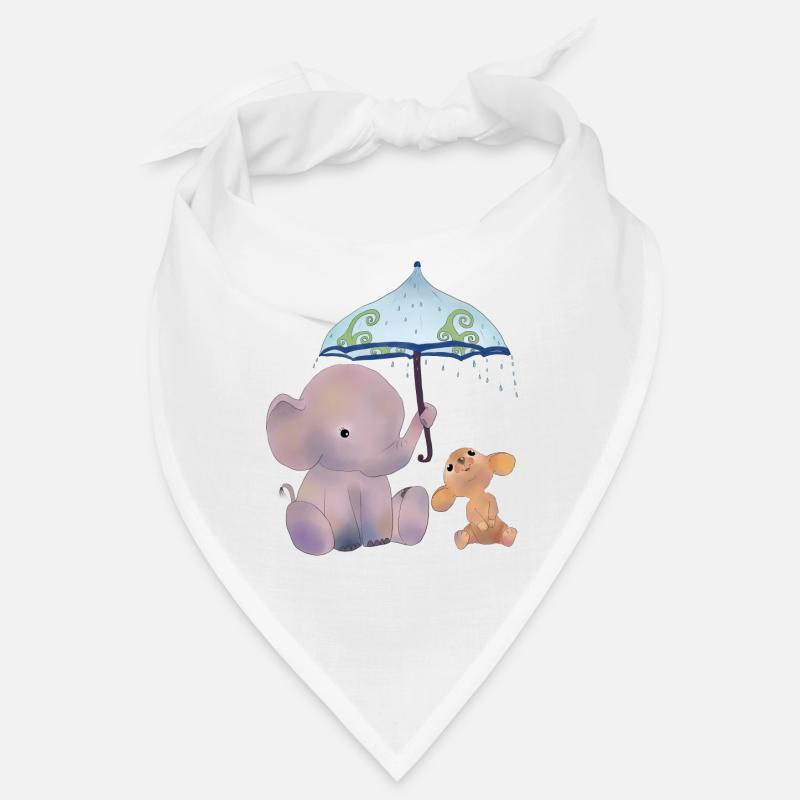 Maus und Elefant - Bandana - Weiß