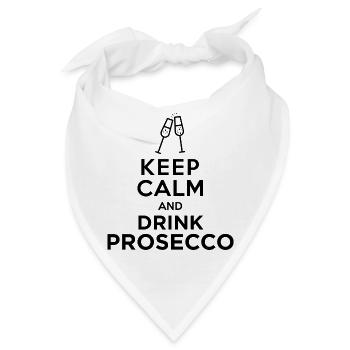 Keepcalm Prosecco Schwarz - Bandana - Weiß - Vorne