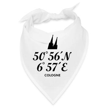Köln Kölner Dom Koordinaten Cologne - Bandana - Weiß - Vorne