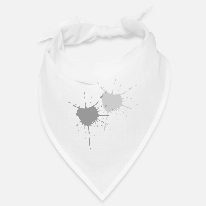 Kunst - Explodierende Farbkleckse in grau - Bandana - Weiß