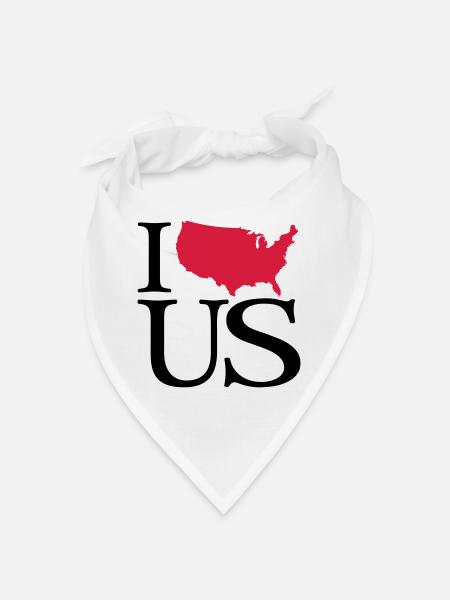 Je nous aime - I love Etats-Unis - Bandana - blanc - Devant