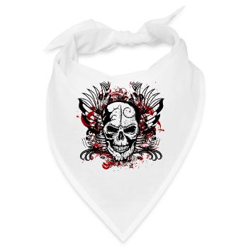 Kopf des Totenkopfschädel-Fantasieursprünglichen Entwurfs - Bandana - Weiß - Vorne