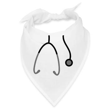 haengend hals Stethoskop abhoeren herzschlag puls - Bandana - Weiß - Vorne