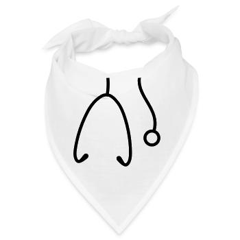 haengend hals Stethoskop abhoeren herzschlag puls - Bandana - Weiß - Vorne