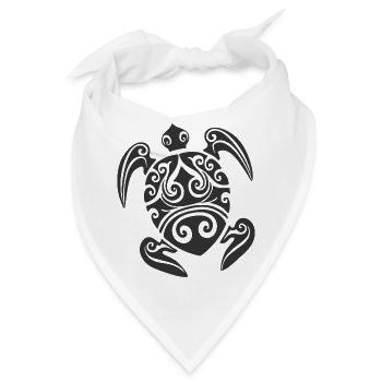 Maori Tattoo Schildkroete schwarz - Bandana - Weiß - Vorne