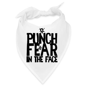 PUNCH FEAR im Gesicht - Bandana - Weiß - Vorne