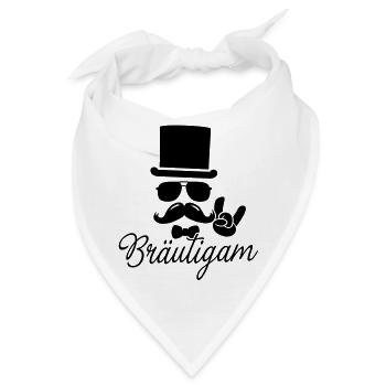 Groom Bräutigam bachelor Hochzeit stag polterabend - Bandana - Weiß - Vorne