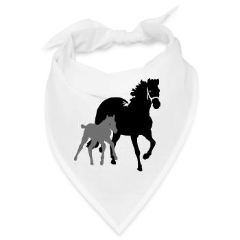 Stute mit Fohlen - Bandana - Weiß - Vorne