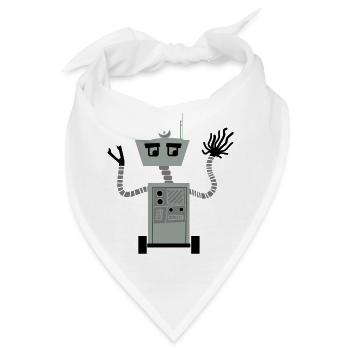 Roboter - Bandana - Weiß - Vorne