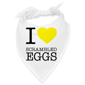 I LOVE SCRAMBLED EGGS Rührei - Bandana - Weiß - Vorne